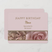 Pale Pink Rose Happy Birthday Greeting Card (Vorne/Hinten)