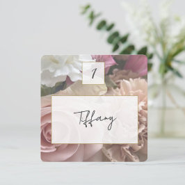 Pale Pink Rose Place Setting Card Mitteilungskarte