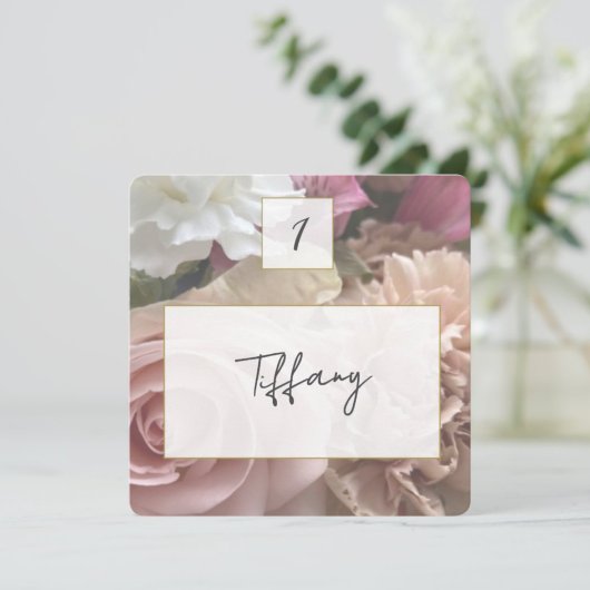 Pale Pink Rose Place Setting Card Mitteilungskarte