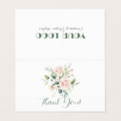 Pale Pink Roses Bouquet Illustration Visitenkarten (Außenseite Aufgefaltet)