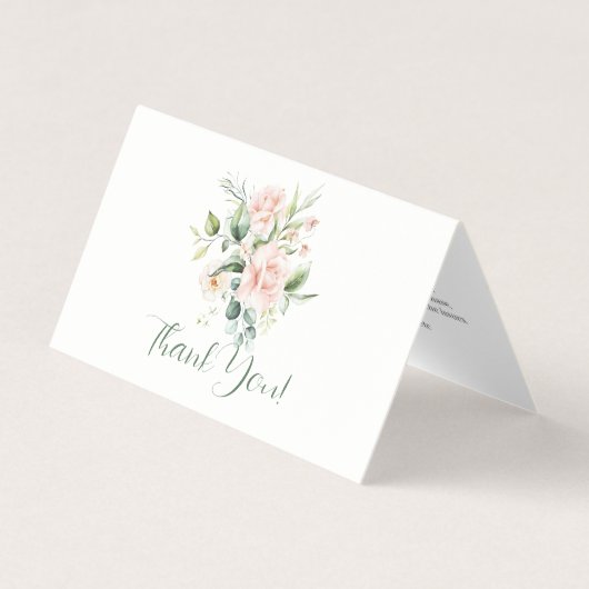 Pale Pink Roses Bouquet Illustration Visitenkarten (Vorderseite)