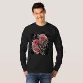 Pale Pink Roses with Delicate Vines Rustic Floral T-Shirt (Vorne ganz)