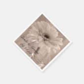 Pale Pink Tinted Daisy Wedding Serviette (Ecke)