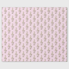 Pale Pink Treble Clef Musical Symbol Music Lover's Geschenkpapier