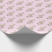 Pale Pink Treble Clef Musical Symbol Music Lover's Geschenkpapier (Ecke)