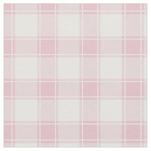 Pale Pink & White Buffalo Plaid Stoff (Nahaufnahme)