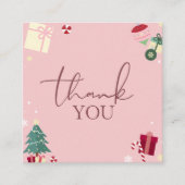Pale Pink Xmas Thema Danke Kunden Dankbarkeit Quadratische Visitenkarte (Vorderseite)