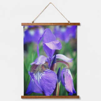 Pale Purple Blue Flag Iris Flower Wandteppich Mit Holzrahmen