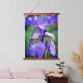Pale Purple Blue Flag Iris Flower  Wandteppich Mit Holzrahmen (Schlafzimmer)