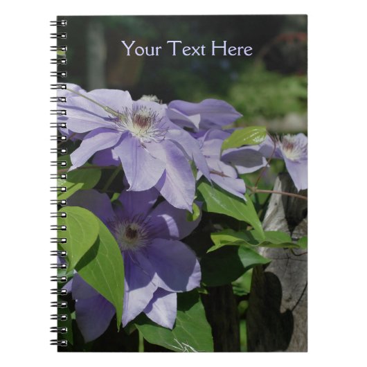 Pale Purple Clematis Flowers Nature Notebook Notizblock (Vorderseite)