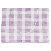 Pale Purple White Plaid Stripes Birthday Große Geschenktüte (Vorderseite)