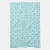 Pale Robin's Egg Blue & White Floral Lattice  Geschirrtuch (Vertikal)