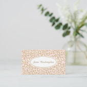 Pale rosa Leopard Business Card Visitenkarte (Stehend Vorderseite)