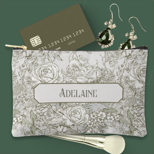 Pale Sepia Toile Zubehörtasche