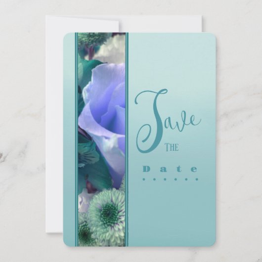 Pale Teal Rose Birthday Party Invitation Einladung (Vorderseite)