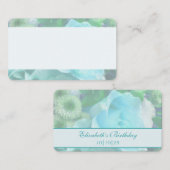 Pale Teal Rose Place Card Platzkarte (Vorne/Hinten)