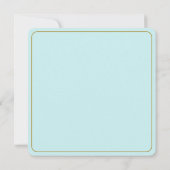 Pale Teal Rose Place Setting Card Mitteilungskarte (Rückseite)