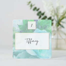 Pale Teal Rose Place Setting Card Mitteilungskarte