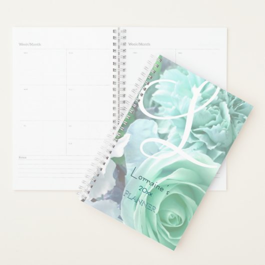 Pale Teal Rose Planner Planer (Anzeige)