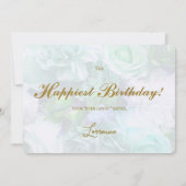 Pale Teal Rose Secret Gardens Birthday Card Einladung (Rückseite)