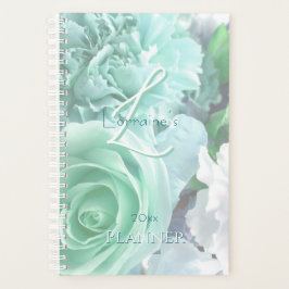 Pale Teal Rose Secret Gardens Planner Planer