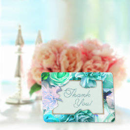 Pale Teal Rose Thank You Card Dankeskarte