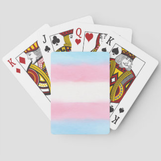 pale trans flag on playing cards spielkarten