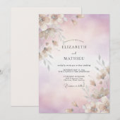 Pale-Violette-Hochzeit Einladung (Vorne/Hinten)