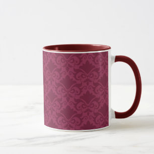 Pale Wine Damask Bows Tasse