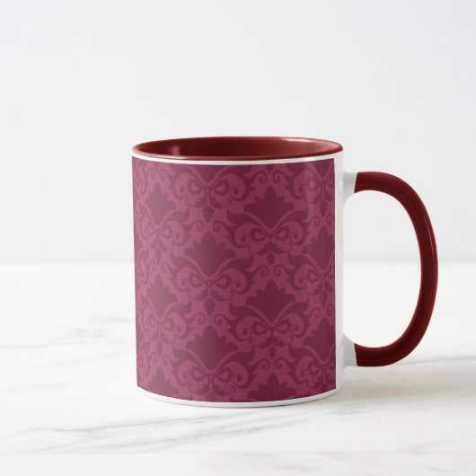 Pale Wine Damask Bows Tasse (Rechts)