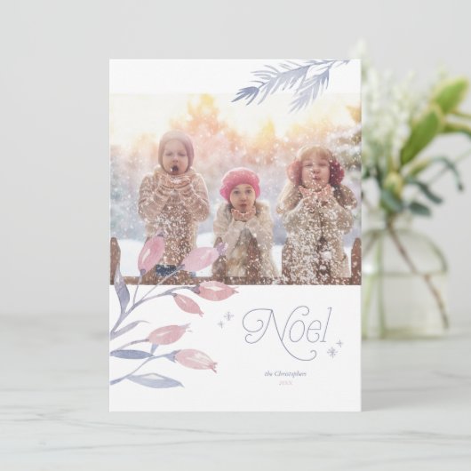 Pale Winter Berries Weihnachtsfeiertag (Stehend Vorderseite)