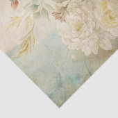 Pale Yellow and White Peony Floral Pattern Seidenpapier (Ausschnitt)