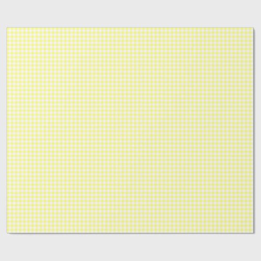 Pale Yellow Gingham Geschenkpapier (Flach)
