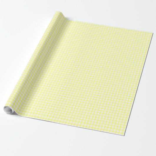 Pale Yellow Gingham Geschenkpapier (Ungerollt)