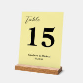 Pale Yellow Minimalist Wedding Table Number Acrylschild (Winkel)