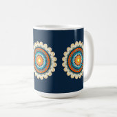 Pale Yellow Orange Mandala Mug Kaffeetasse (VorderseiteRechts)