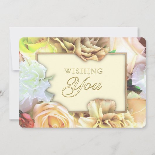 Pale Yellow Rose Secret Gardens Birthday Card Einladung (Vorderseite)