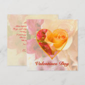 Pale Yellow Rose Valentine Card Einladung (Vorne/Hinten)