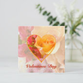 Pale Yellow Rose Valentine Card Einladung (Stehend Vorderseite)