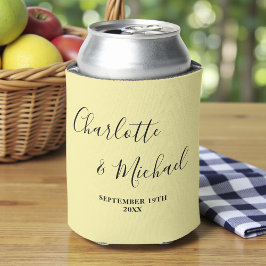 Pale Yellow Script Minimalist Wedding Dosenkühler