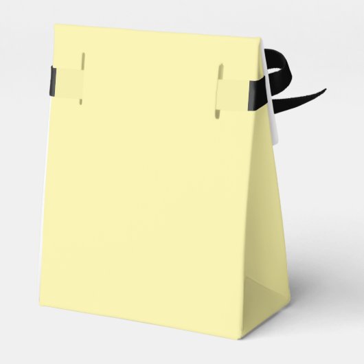 Pale Yellow Script Minimalist Wedding Geschenkschachtel (Rückseite)