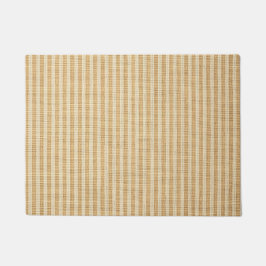 Pale Yellow Stripes Threaded Fabric Pattern Fußmatte