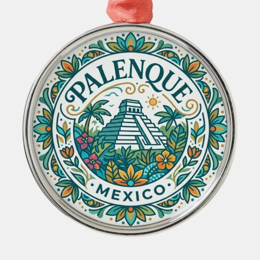 Palenque Mexiko Ornament Aus Metall (Vorne)