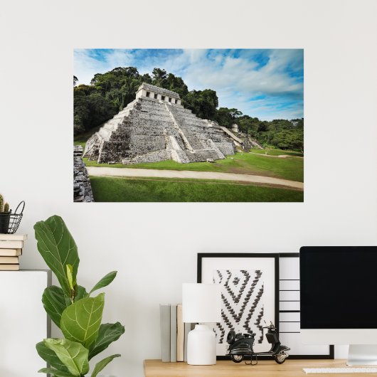 Palenque ruins - Tempel der Inschriftenkunde Poster (Heimbüro)