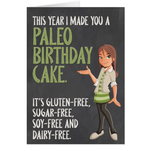"Paleo Birthday Cake" Geburtstagkarte (Vorne)