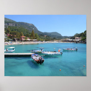 Paleokastritsa Beach, Korfu Poster