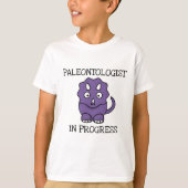 Paleontologe in Progress Lila Triceratops Boys T-Shirt (Vorderseite)