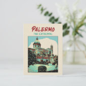 Palermo, Die Kathedrale Illustration Sizilien Ital Postkarte (Stehend Vorderseite)