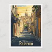 Palermo Italien Art Vintage Postkarte (Vorderseite)