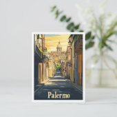 Palermo Italien Art Vintage Postkarte (Stehend Vorderseite)